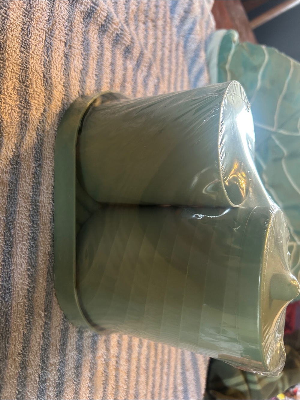 Sage Green Ceramic Storage Jar with Lid - Home Accents Vase